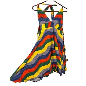 🌈 BB DAKOTA Rainbow Halter Dress